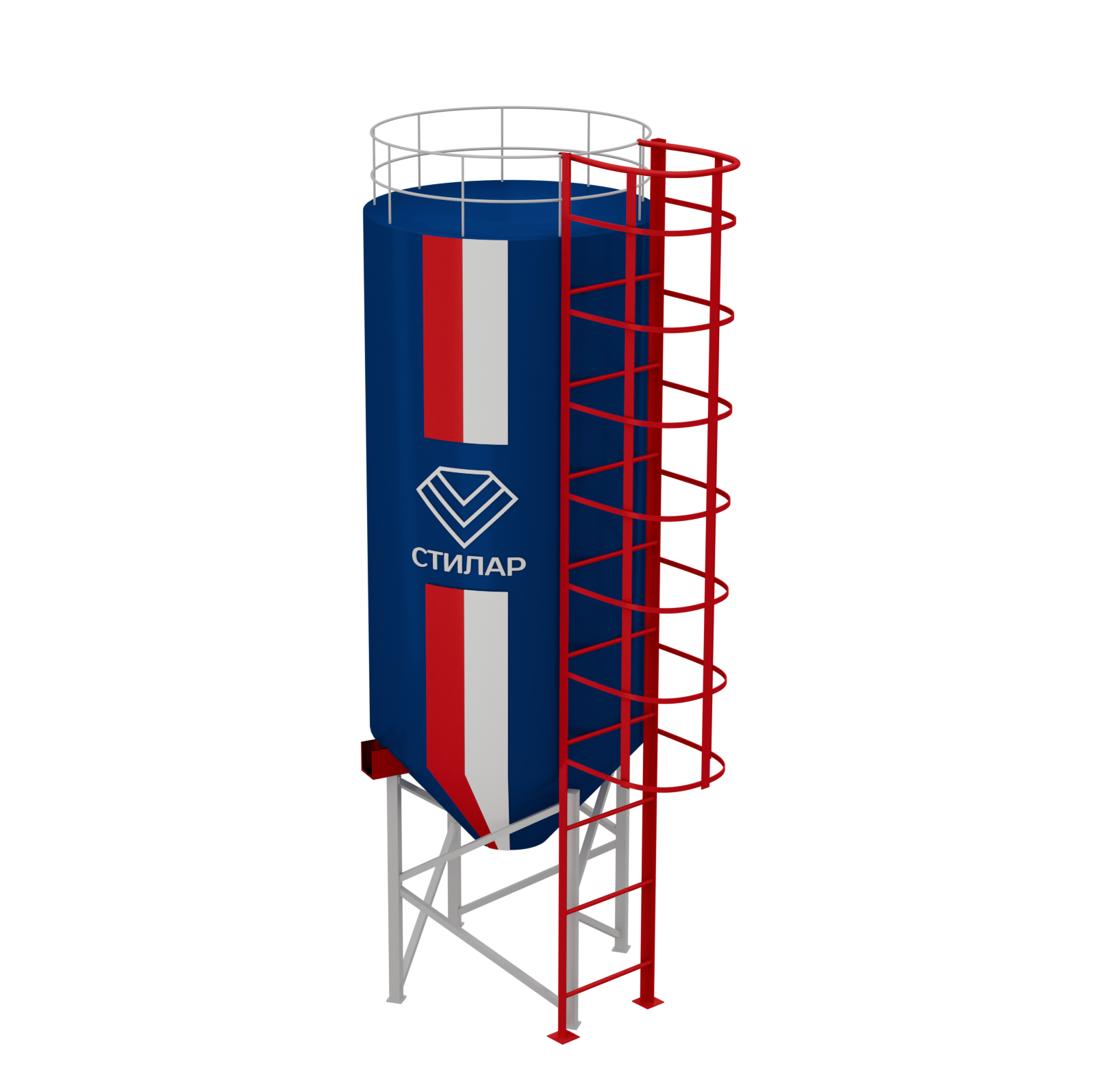 Цельносварный силос для минерального порошка и удобрений 60 м³ от производителя